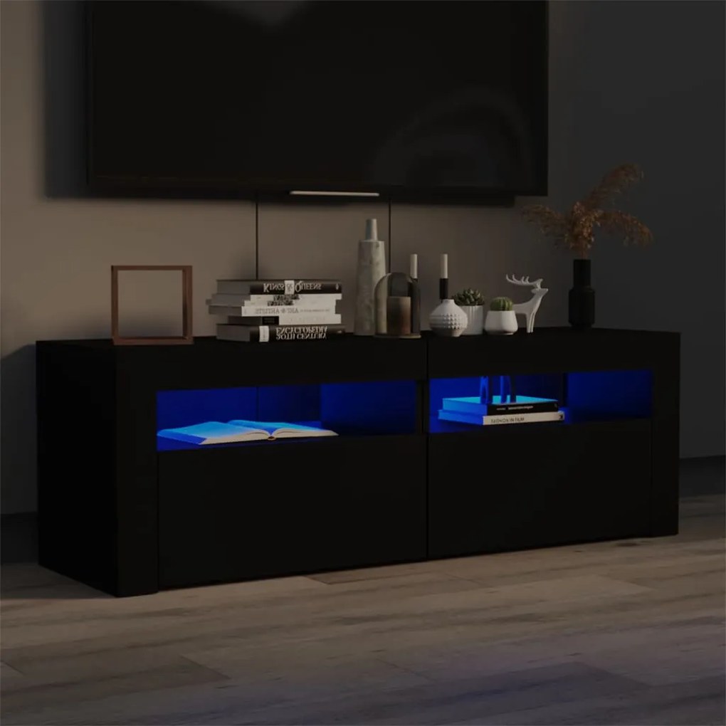 Mobile Porta Tv Con Luci Led Nero 120x35x40 Cm /