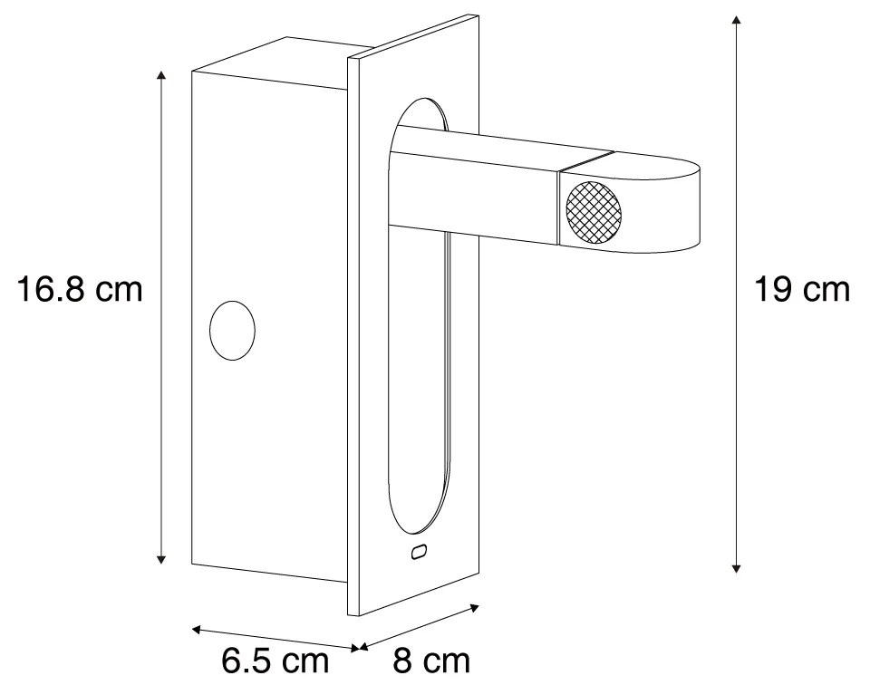 Lampada da parete moderna bronzo scuro con LED e porta USB-C - Hilton