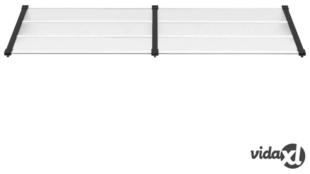 vidaXL Tettoia per Porta Nero e Trasparente 239x90 cm in Policarbonato