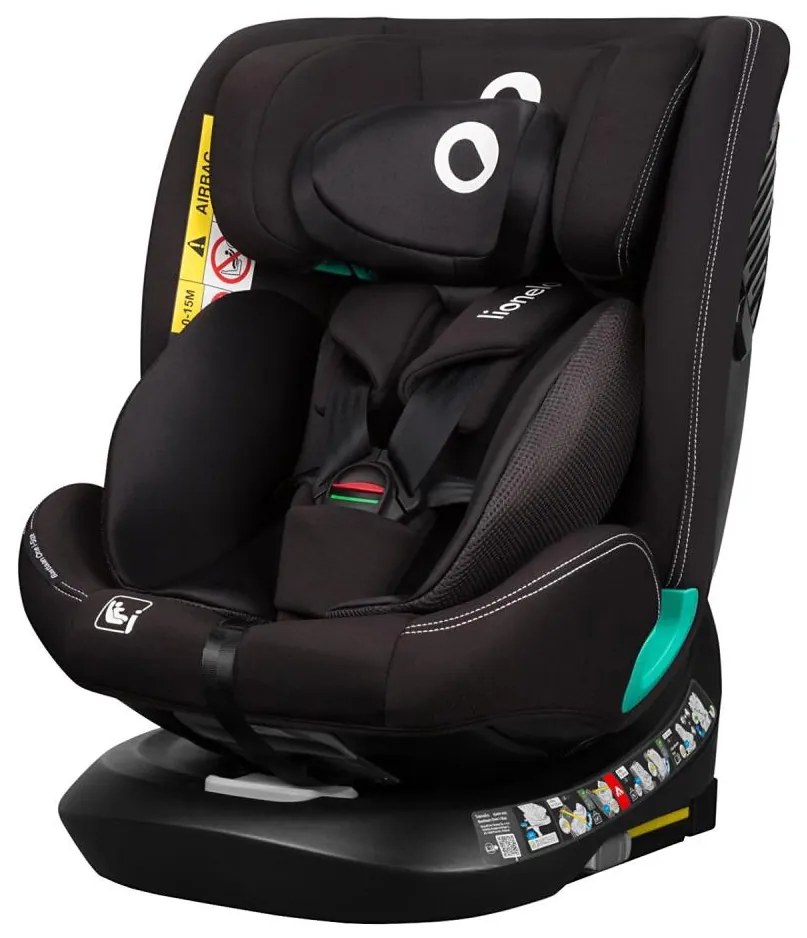 Lionelo-Seggiolino auto girevole con base BASTIAAN ONE i-Size 40-150 cm Nero Carbonio
