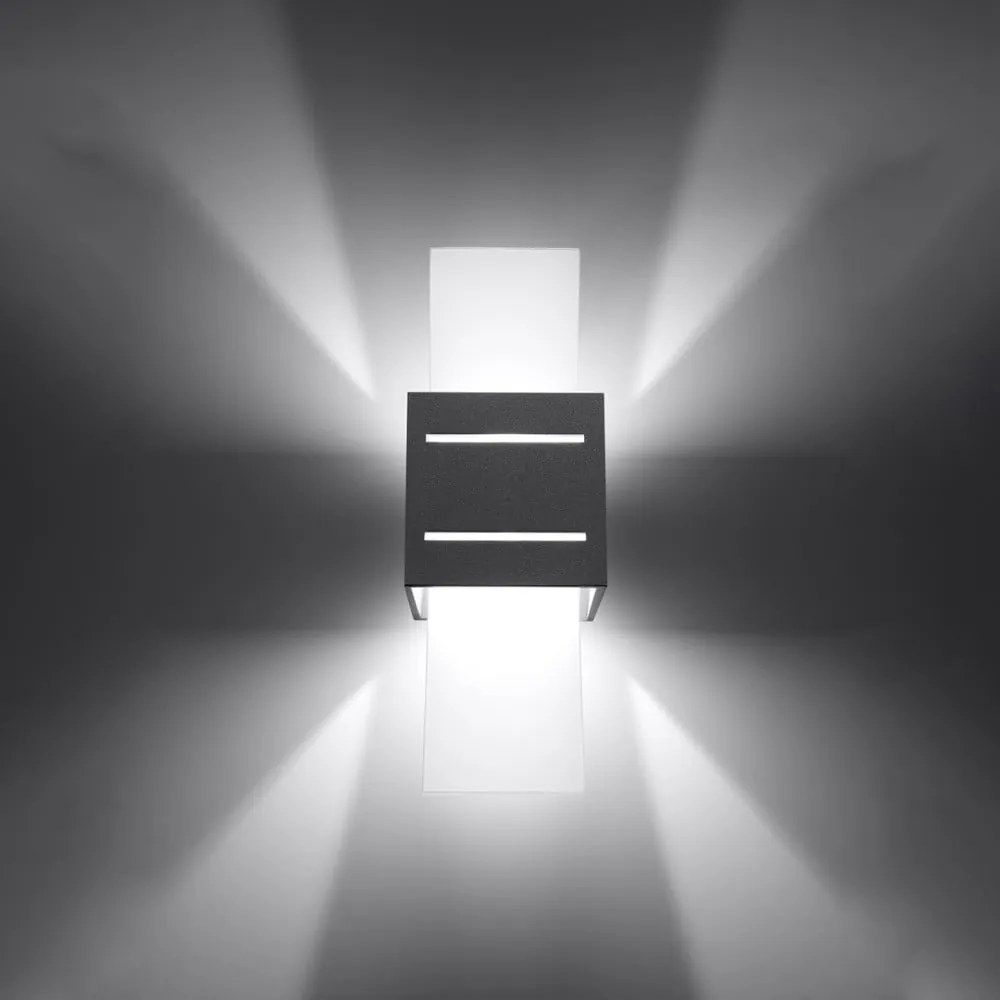 Lampada da parete grigia Carlo - Sollux