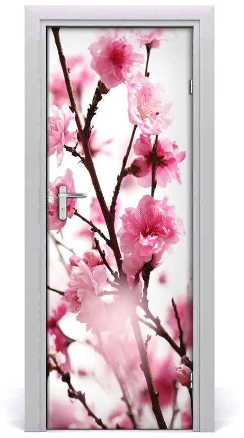 Adesivo per porta Fiori di prugne 95x205 cm