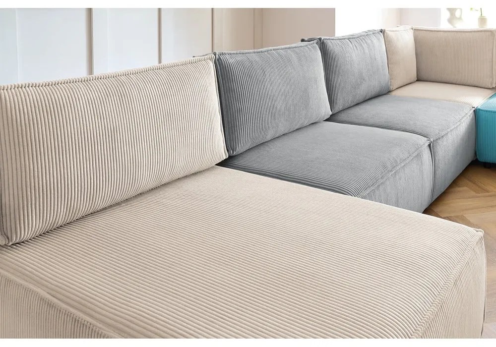 Divano angolare a U in velluto a coste variabile Nihad modular - Bobochic Paris