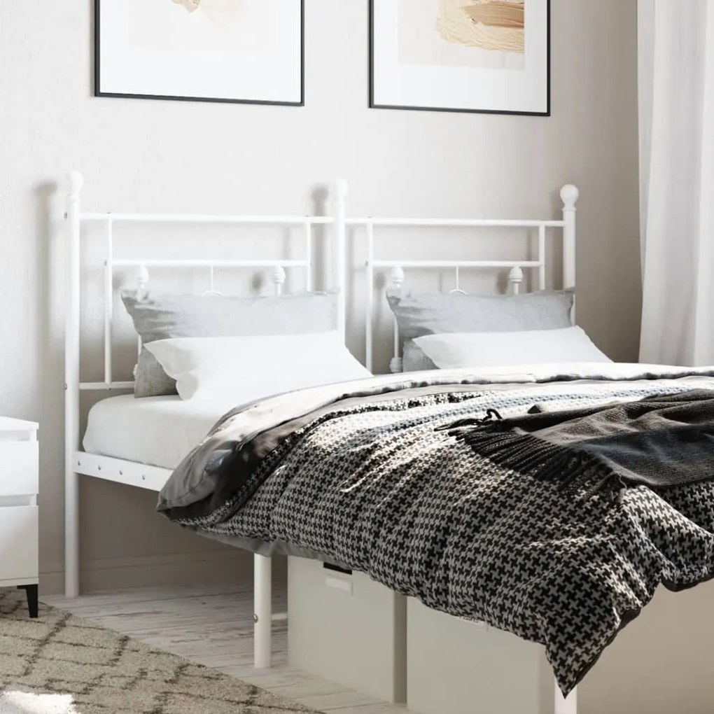 Testiera İn Metallo Bianco 140 Cm /