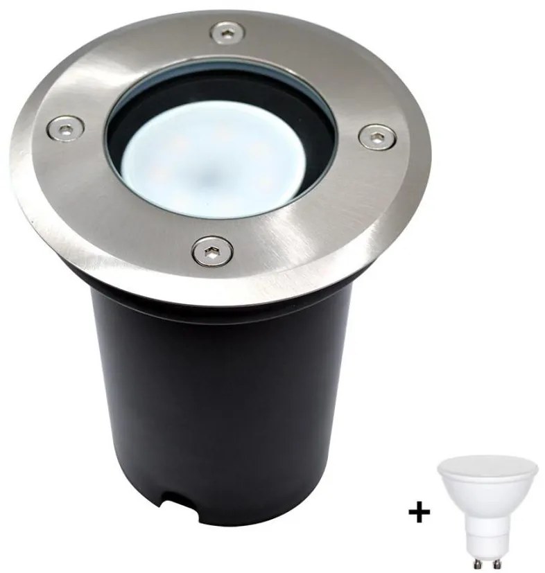 Luce LED per vialetto da esterno 1xGU10/6W/230V IP67 cromo opaco