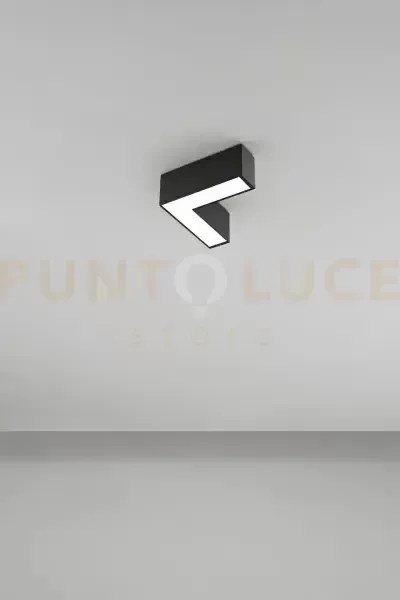 Giunto a l plafoniera in alluminio nero grid led 10w cct 3000k 4000...