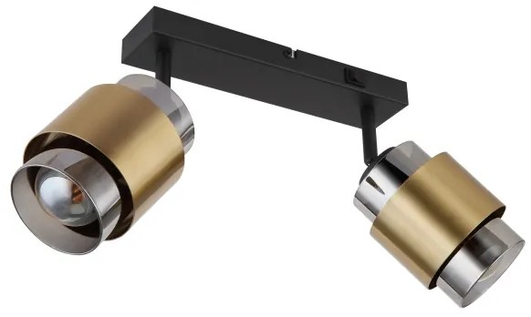 Globo 15560-2 - Faretto MILLEY 2xE27/40W/230V nero/ottone