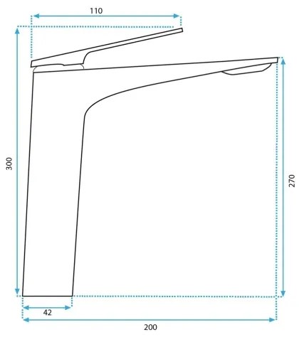 REA-B1126 - Miscelatore per lavabo AVALON 30 cm nero