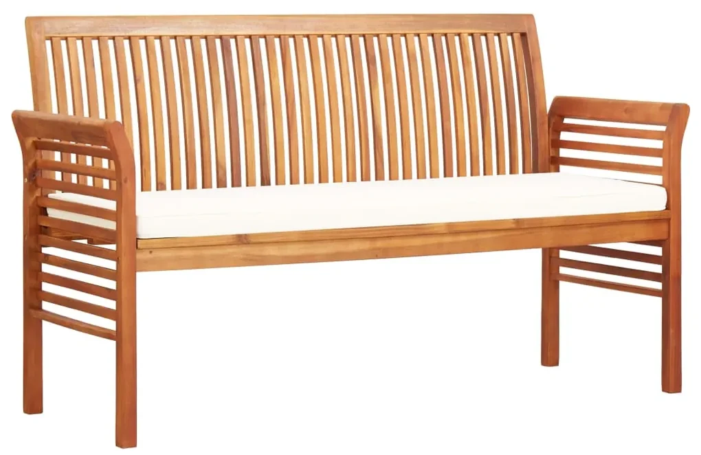 Panca da giardino a 3 posti 150 cm in legno massello di acacia