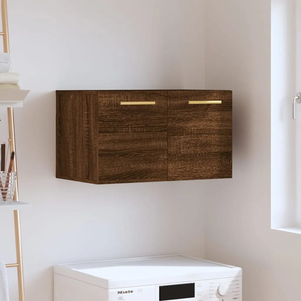 Mobile A Parete Rovere Marrone 60x36,5x35 Cm Legno Multistrato /