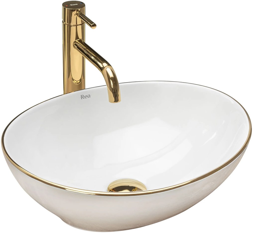 Lavabo da appoggio Rea Sofia Gold Edge