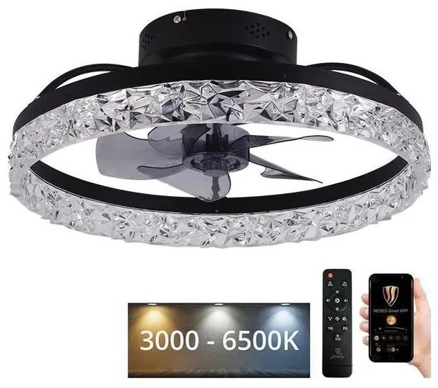 LED Plafoniera dimmerabile con ventilatore LED/35W/230V 3000-6500K black+RC