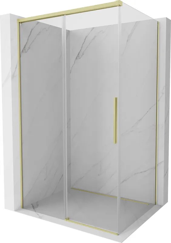 Mexen Rox cabina doccia scorrevole 110 x 90 cm, trasparente, oro spazzolato - 8C2-110-090-55-00