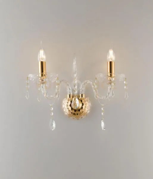 Applique a parete monalisa oro e trasparente 2 luci attacco e14 40x...