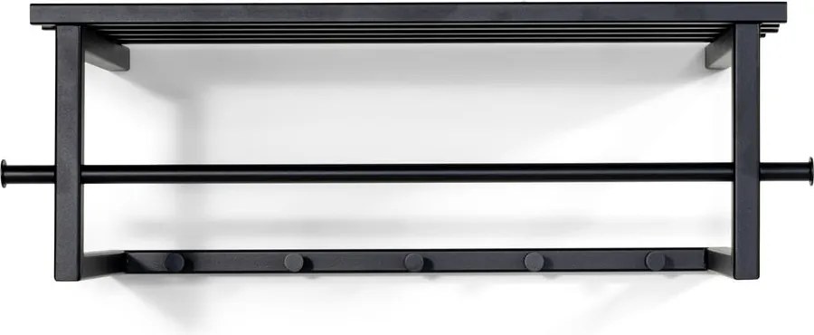 Attaccapanni da parete nero in metallo con scaffale 76 cm Marco – Spinder Design