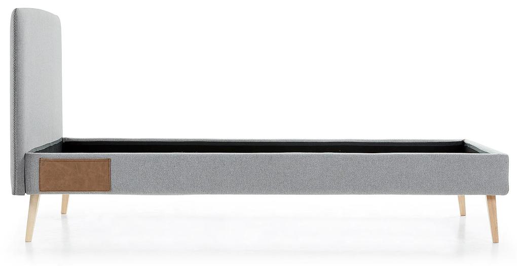Kave Home - Letto Dyla sfoderabile grigio chiaro, con gambe in faggio massiccio per materasso da 90 x