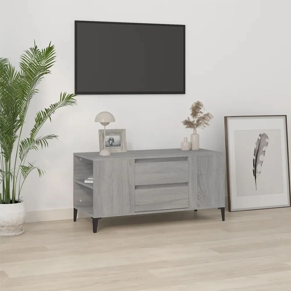Mobile Porta Tv Grigio Sonoma 102x44,5x50 Cm Legno Multistrato /