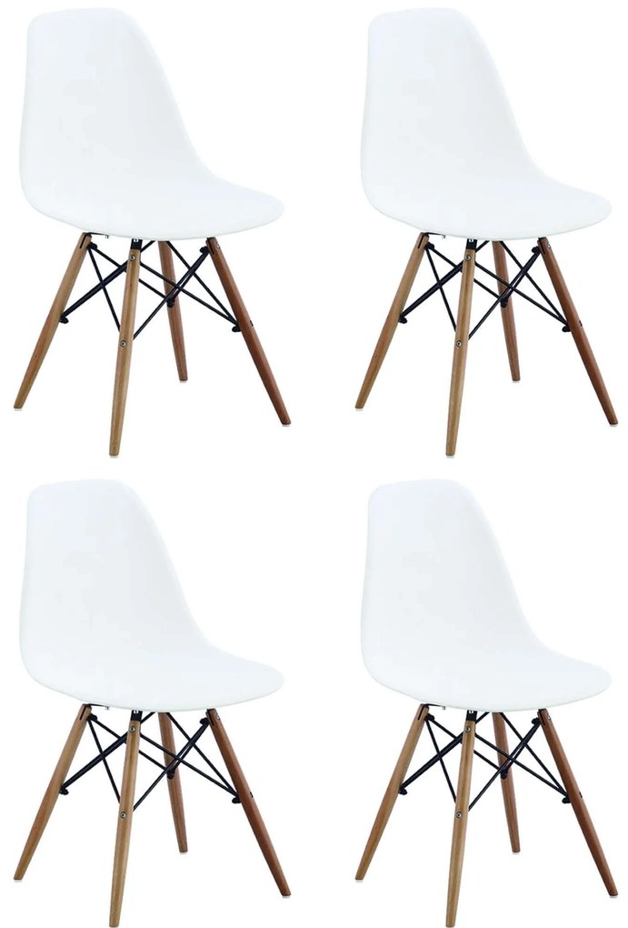 JULIETTE - sedia stile nordico con gambe in legno set da 4