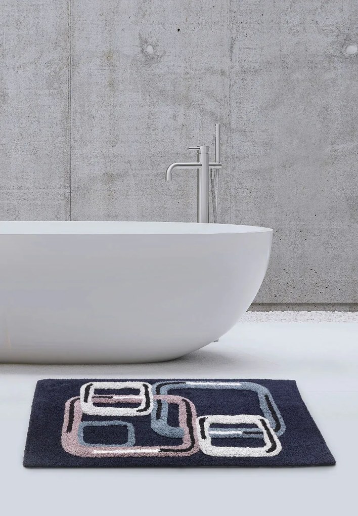 Tappeto d'arredo in Cotone Asako 50x80 Carrara Moderno Blue