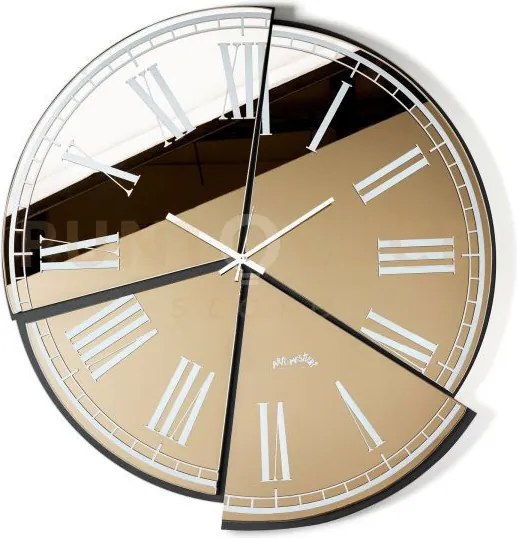 Orologio da parete particolare kintsugi nero,crystal luxe bronzo