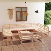 Set Divani da Giardino 12 pz in Legno Massello di Pino 3076214