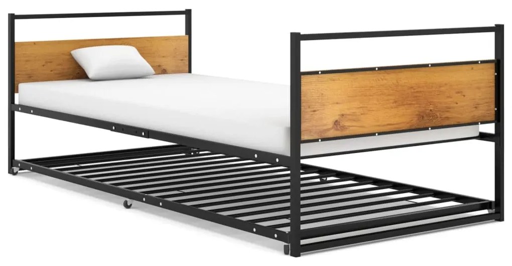 Giroletto Estraibile Nero İn Metallo 90x200 Cm /