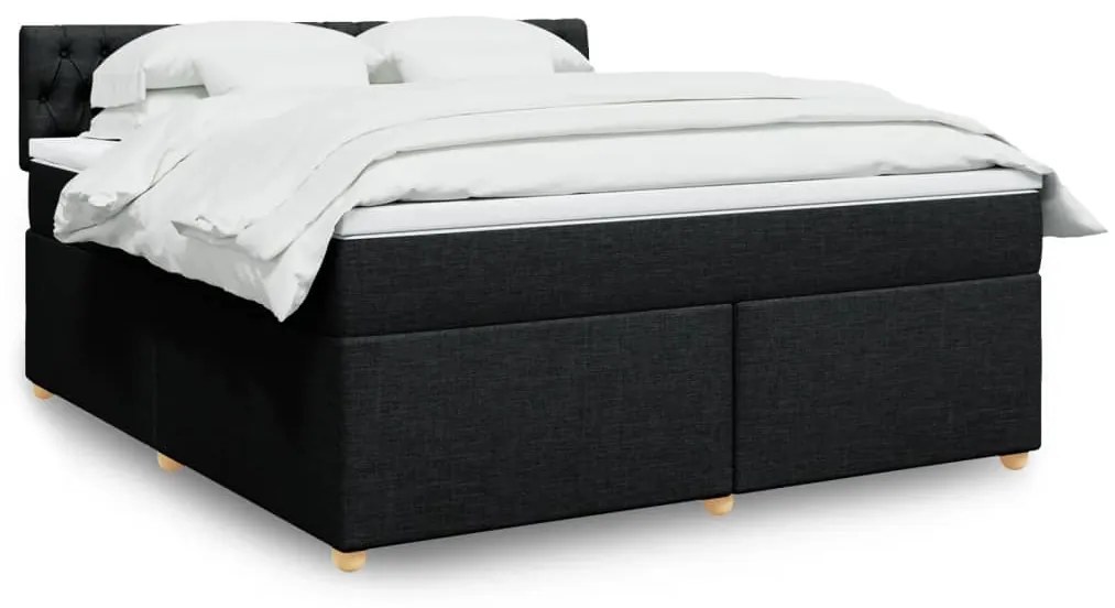 Giroletto A Molle Con Materasso Nero 180x200 Cm İn Tessuto /