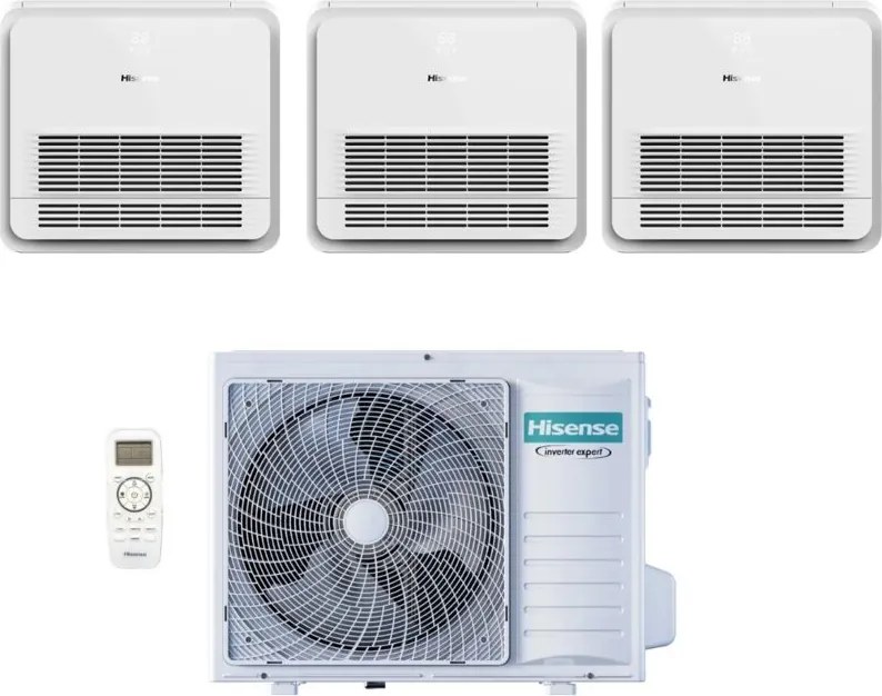 Hisense - Climatizzatore Condizionatore Trial Split Console 9+9+12 con 3AMW72U4RJC R-32 Wi-Fi Optional Con Telecomando di Serie 9000+9000+12000