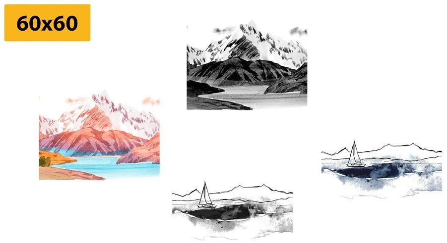 Set di quadri – Paesaggio magico in stile pittura