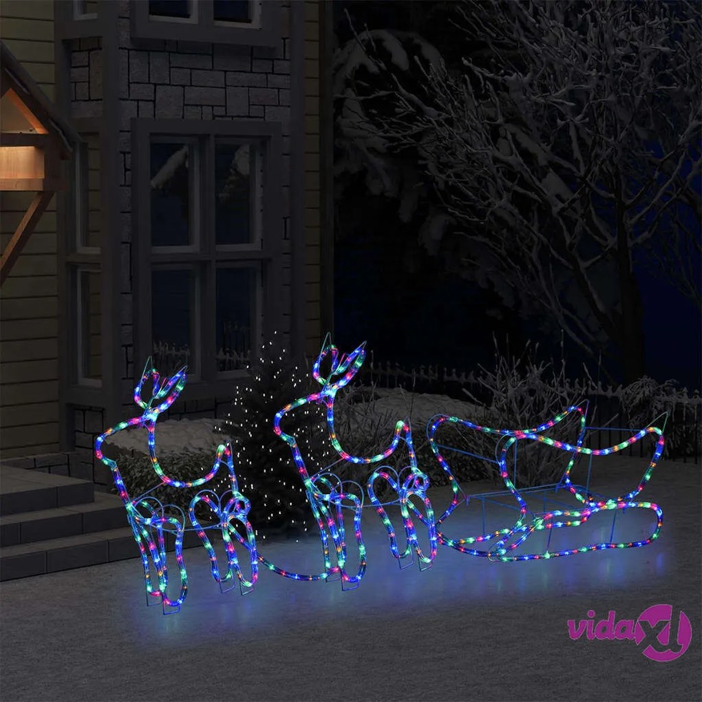 vidaXL Renne e Slitta Decorazione Natalizia per Esterni 576 LED