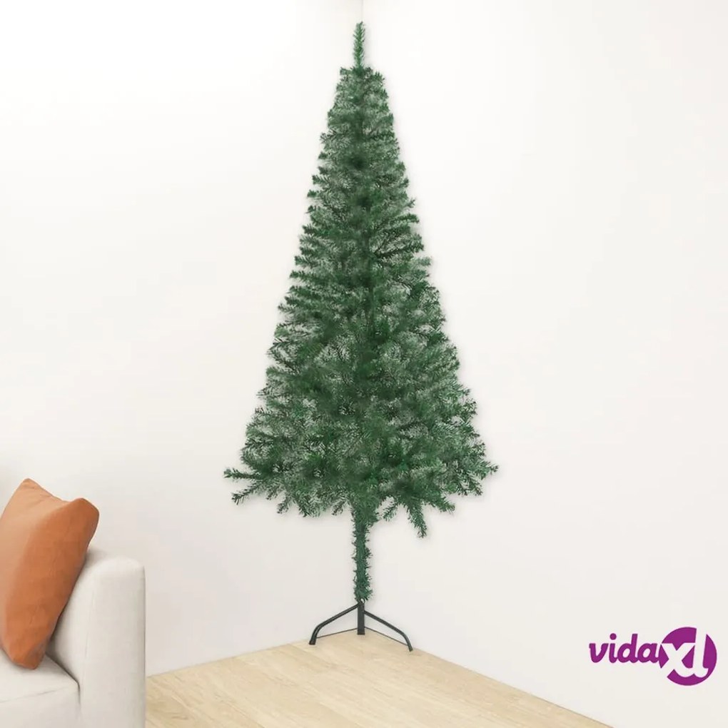 vidaXL Albero di Natale per Angolo Preiluminato 120 cm Verde PVC