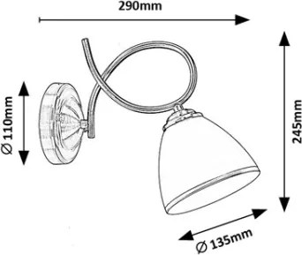 Brilagi - Lampada da parete FRED 1xE27/60W/230V, finitura bronzo