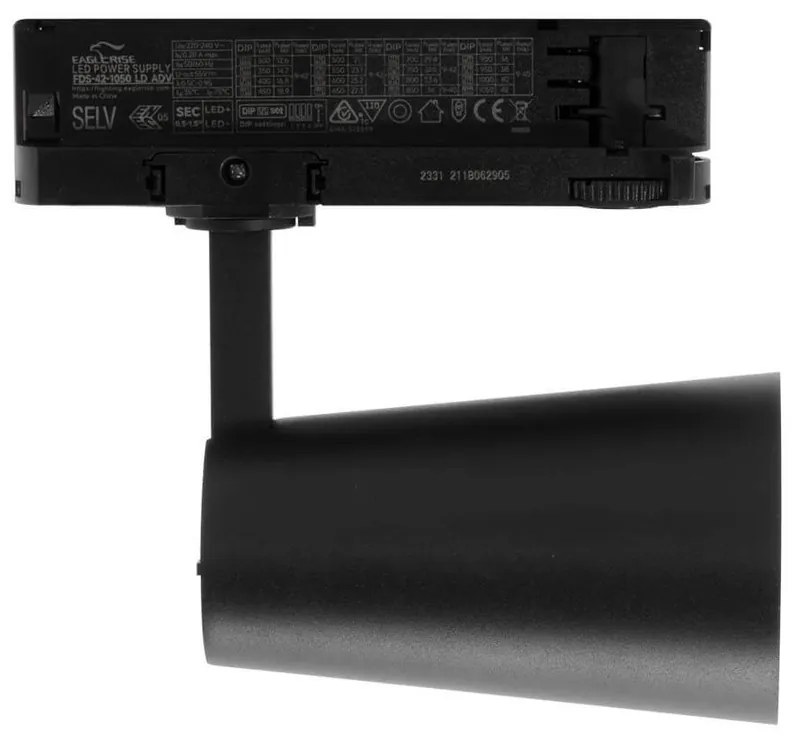 Faro LED 30W Trifase Nero CRI92 CCT Bianco Variabile 38° Bridgelux LED Colore Bianco Variabile CCT