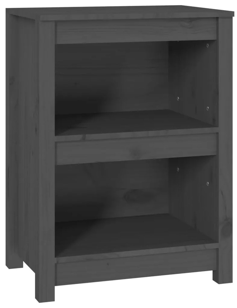 Libreria Grigia 50x35x68 cm in Legno Massello di Pino