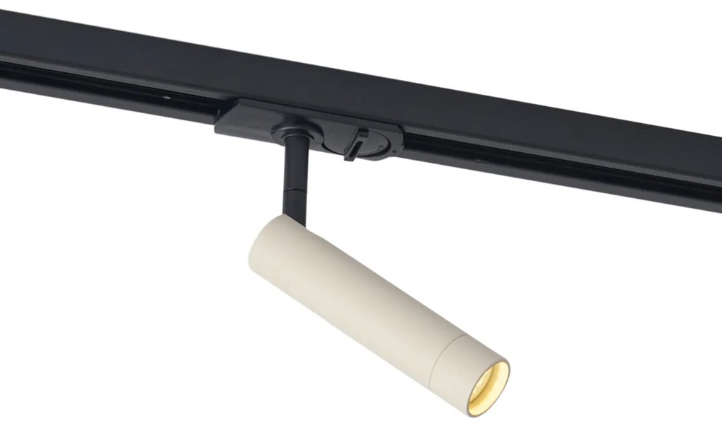 Faretto moderno beige e nero per sistema a binario monofase - Iconic Ivy