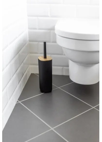 WENKO 25304100 - Set WC ROTELLO 10x36 cm nero/marrone