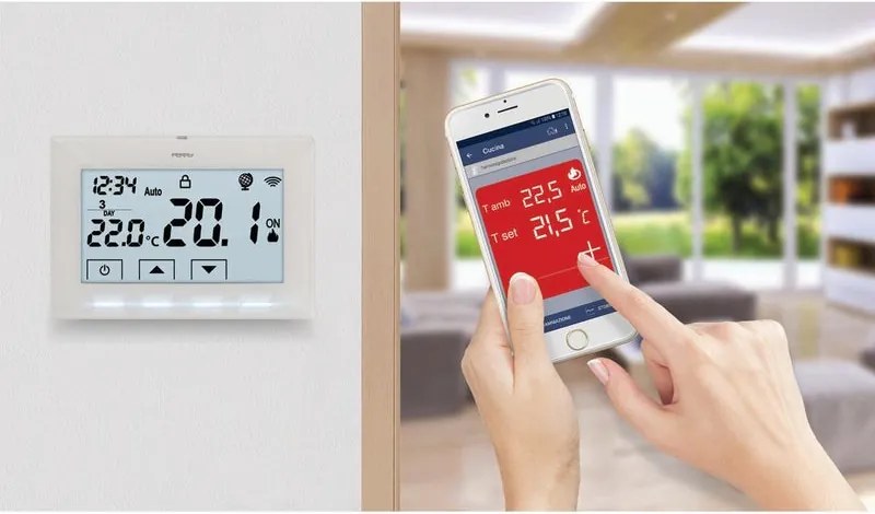 Termostato intelligente e connesso a parete WIFI PERRY 1TXCR029WIFI Bianco
