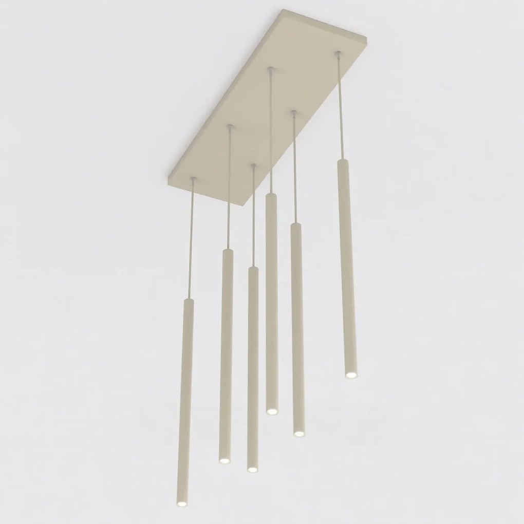 Lampadario a Sospensione in Acciaio SELTER 6 Mokka 6xG9
