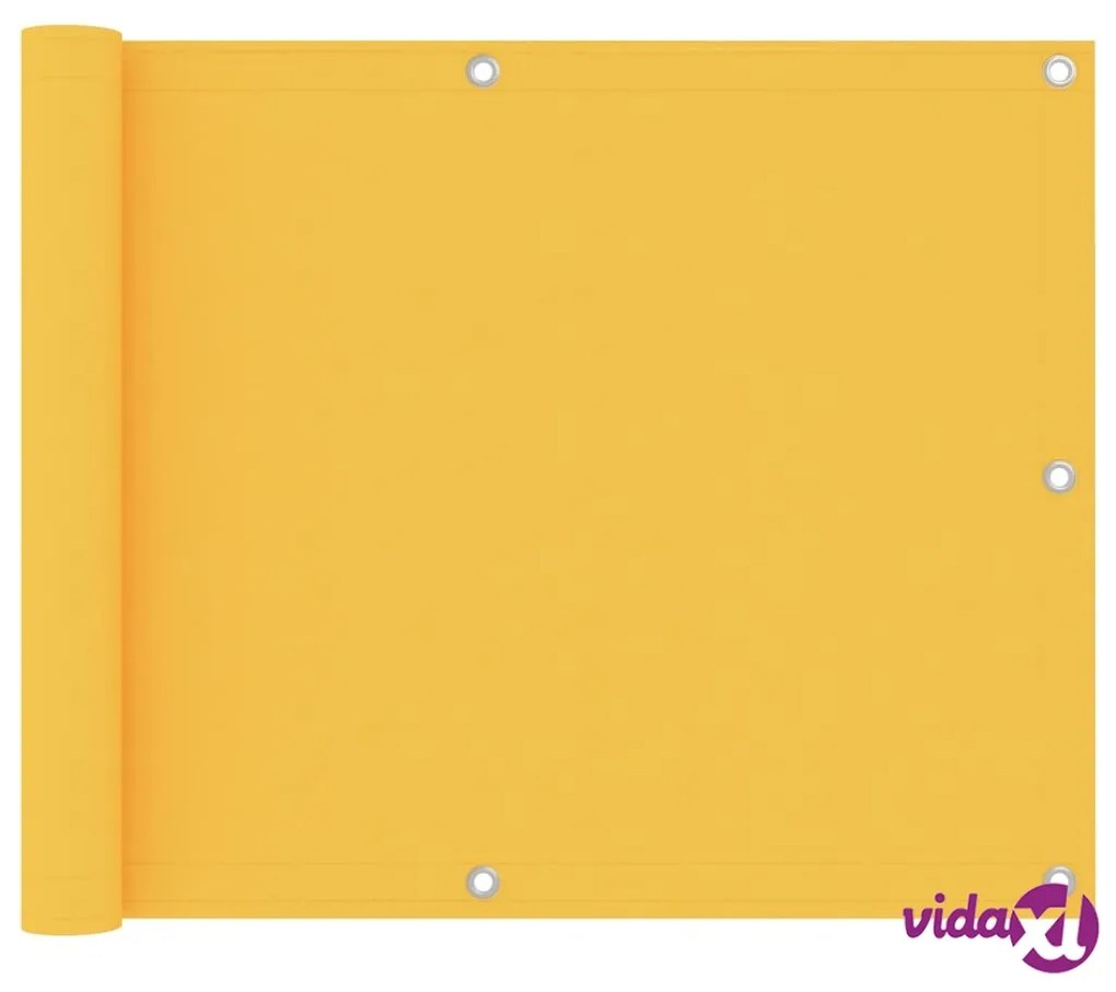 vidaXL Paravento da Balcone Giallo 75x500 cm in Tessuto Oxford