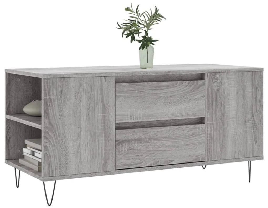 Tavolino salotto grigio sonoma 102x44,5x50 cm legno multistrato