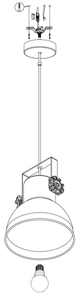 Eglo 49619 - Lampadario a sospensione con filo BARNSTAPLE 1xE27/40W/230V