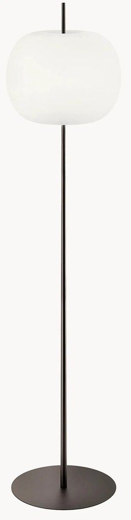 Lampada da terra in vetro soffiato con luce regolabile Kushi