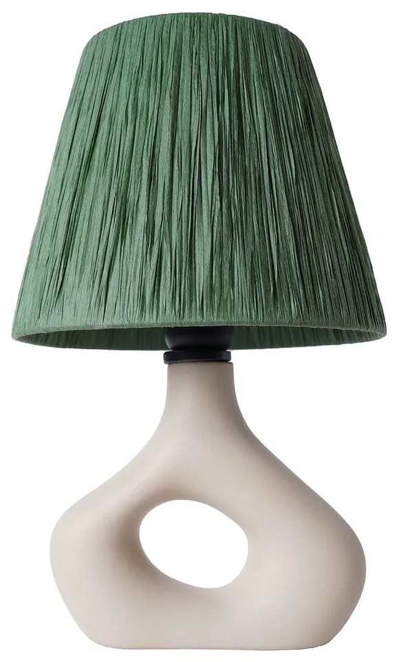 Lampada da tavolo verde con paralume in carta lavorata (altezza totale 40 cm) Serin – Opviq lights