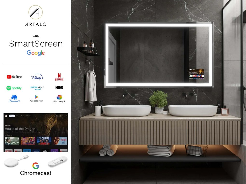 Specchio LED in cornice per bagno M7