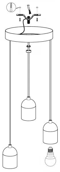 Eglo 95523 - Lampadario SILVARES 3xE27/60W/230V