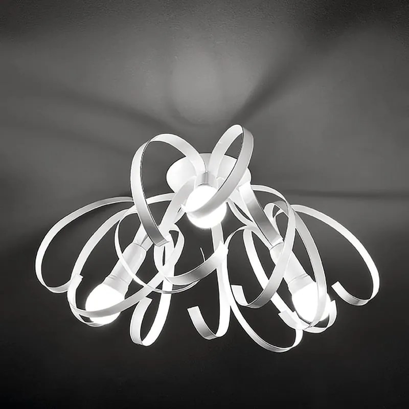 Plafoniera moderno Fiocco Max Ø 60 cm bianco IP20, 3XE27