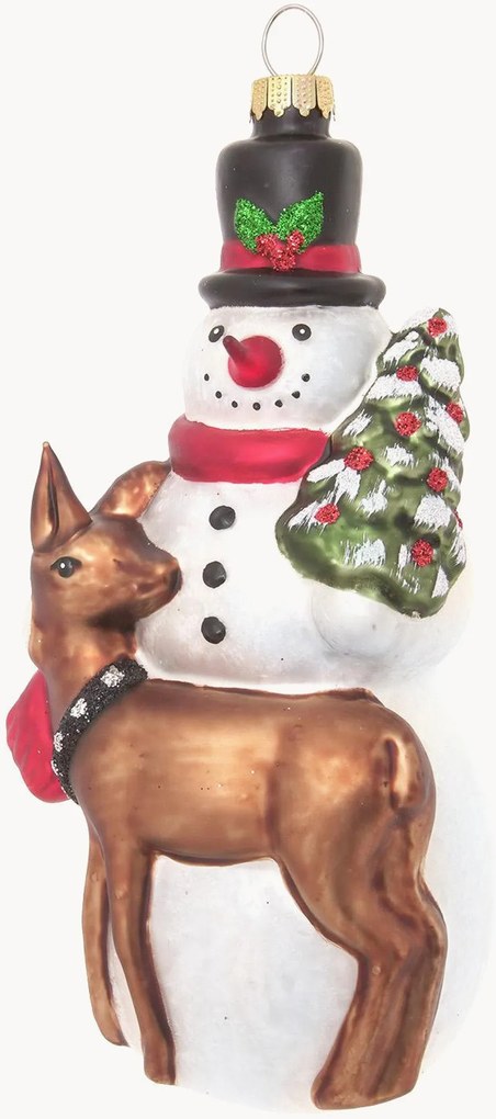 Addobbo per albero di Natale dipinto a mano Pupazzo di neve