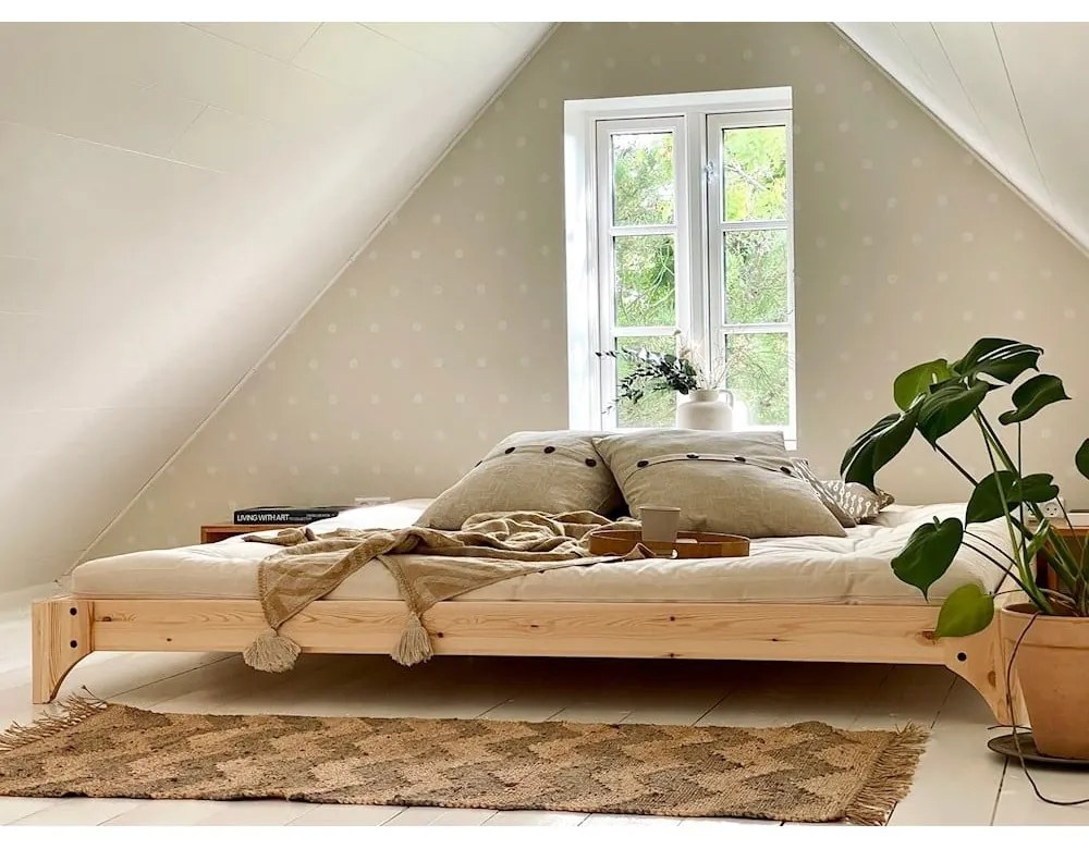 Letto matrimoniale in legno di pino con griglia 160x200 cm Elan - Karup Design