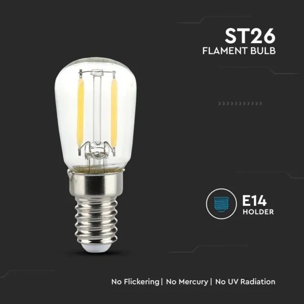 Lampadina LED a filamento ST26, attacco E14, 2W, 230V, 4000K