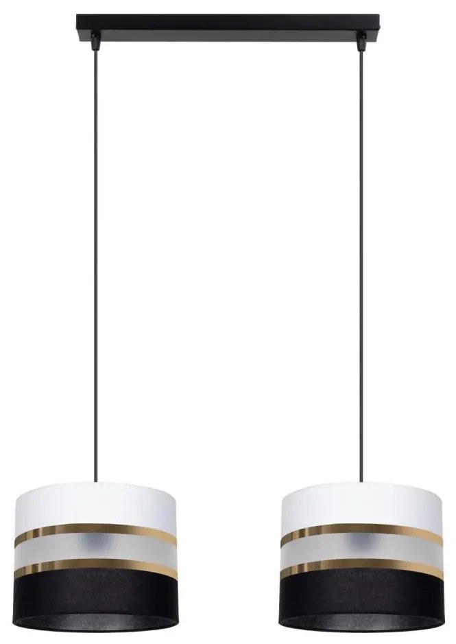 Lampadario a sospensione con filo CORAL 2xE27/60W/230V bianco e nero